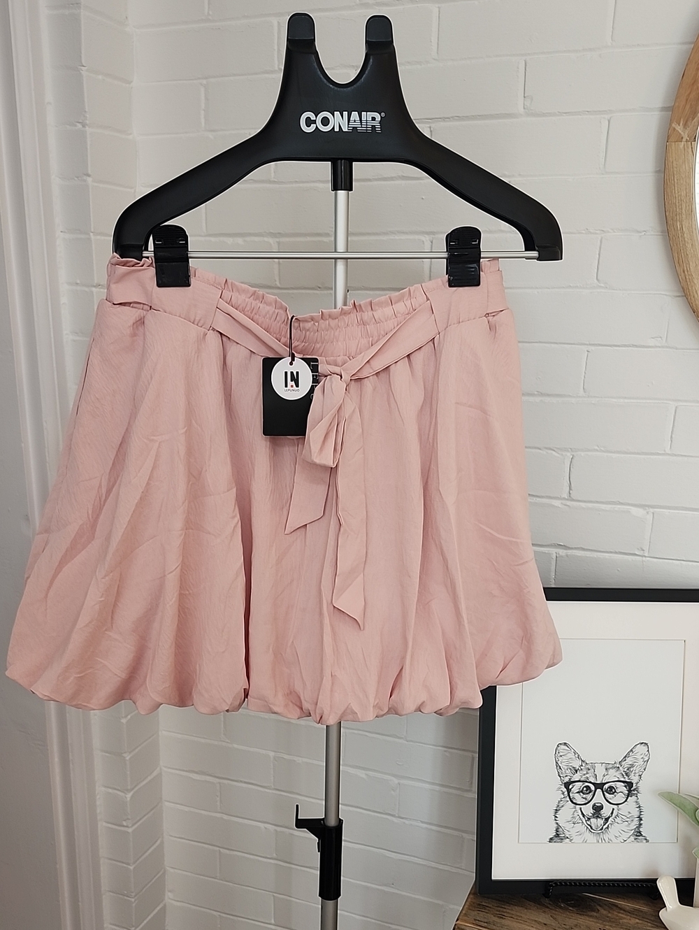 Blush Pink Bubble Skort, Women Xl